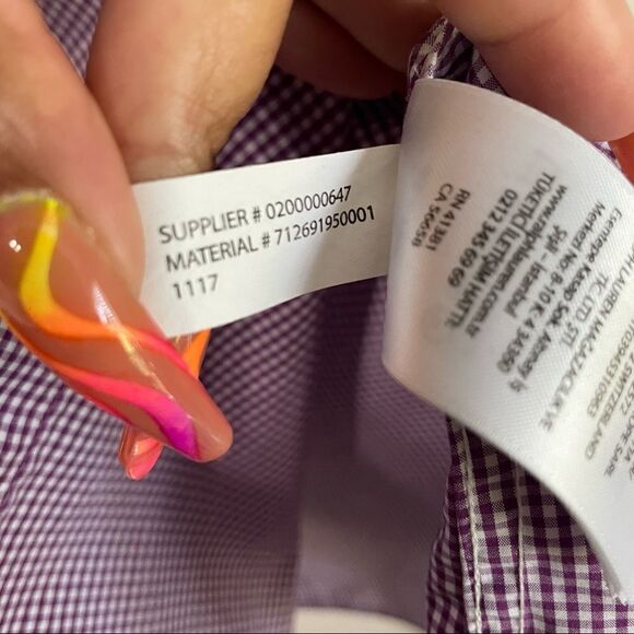 Ralph Lauren Mens Purple Slim Fit Gingham Plaid Collared Shirt - Picture 8 of 10